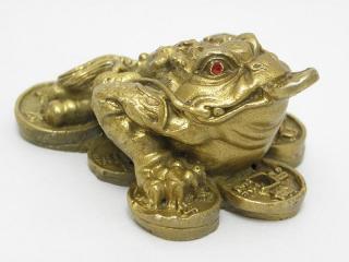 Trojnohá žaba s mincou zlatá I.