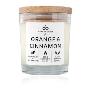 Infinity candles Vonná sviečka - Pomaranč a Škorica 145 ml VSM003