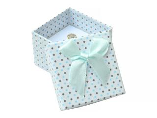 JKBOX Bodkovaná papierová krabička na prsteň alebo náušnice Blue dots IK017