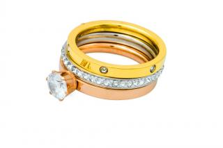 Linda's Jewelry Sada prsteňov Triple Shiny chirurgická oceľ IPR032-54 Veľkosť: 56