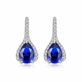 Linda's Jewelry Strieborné náušnice Rýdzi Modrá Ag 925/1000 IN307