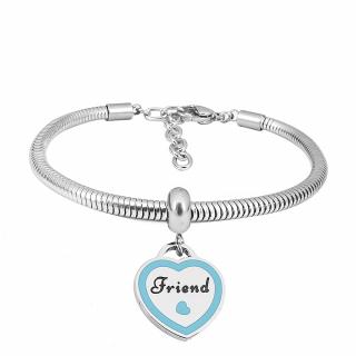 Lindas Jewelry Náramok BFF Blue Heart Chirurgická oceľ INR150