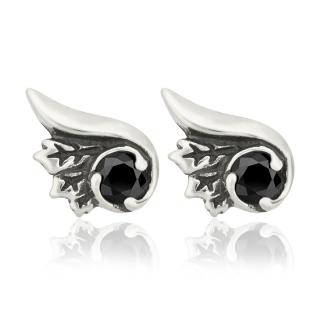 Sams Artisans Náušnice Black Fashion Wings chirurgická oceľ INM050