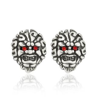 Sams Artisans Náušnice Red Monster Skull chirurgická oceľ INM051