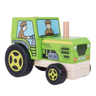 Bigjigs dřevěné hračky Nasazování traktor