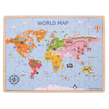 Bigjigs puzzle Mapa sveta 35 dielikov