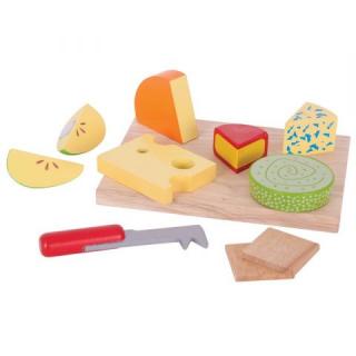 Bigjigs Toys dřevěné potraviny sýry na desce