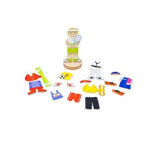 Bigjigs Toys Magnetické obliekacie puzzle Športové aktivity