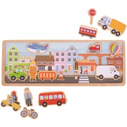 Bigjigs Toys magnetické puzzle mesto