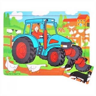 Bigjigs toys Traktor 9 dielov