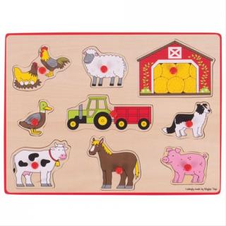 Bigjigs vkladacie puzzle Farma