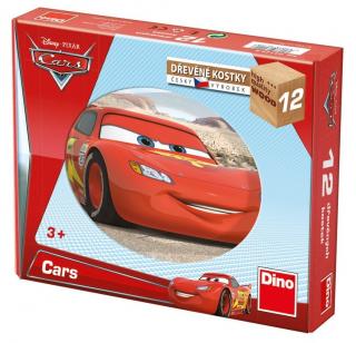 Dino Drevené obrázkové kocky Cars - Autá vo svete (12 kociek)