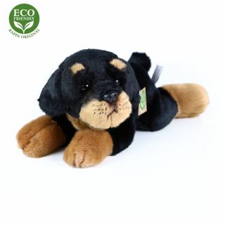 Plyšový pes Rotvajler ležiaci, 30 cm, ECO - Friendly