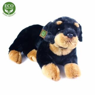 Plyšový pes Rotvajler ležiaci 38 cm, ECO - Friendly