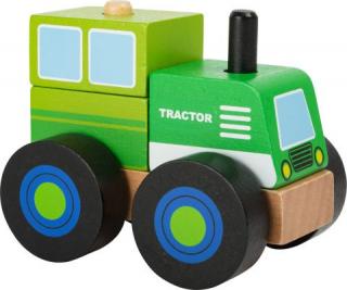Small Foot Drevené skladacie auto traktor