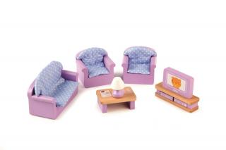 Tidlo drevený nábytok Obývačka fialová