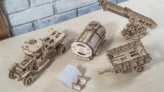 Ugears Drevená stavebnica 3D mechanické puzzle Príslušenstvo pre nákladiak UGM-11 (322 dielikov)