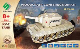 Woodcraft drevené 3D puzzle Tank KV-2 P282