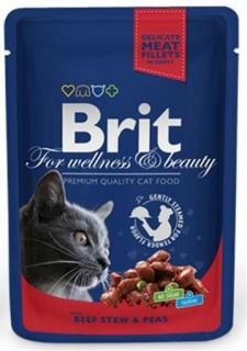 BRIT Premium cat Kapsička Adult Beef Stew  Peas 100 g