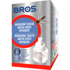 BROS elektrický odparovač náhradná tekutá náplň proti komárom 40ml