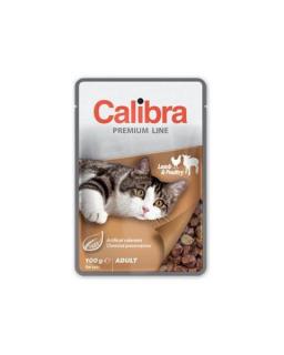 Calibra KAPSIČKA Premium cat Adult Jahňa  hydina v omáčke 24 x 100 g