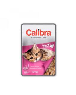 Calibra KAPSIČKA Premium cat Kitten Morka  kura v omáčke 24 x 100 g