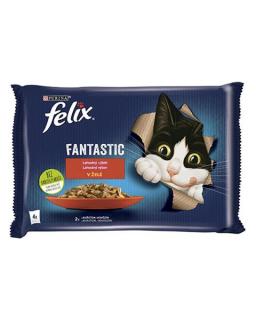 Nestlé FELIX Fantastic cat Multipack hovädziekura želé kapsička 4x85 g