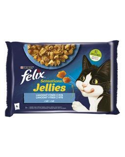 Nestlé FELIX Sensations cat Multipack losos a krevetytreska a paradajka želé kapsička 4x85 g