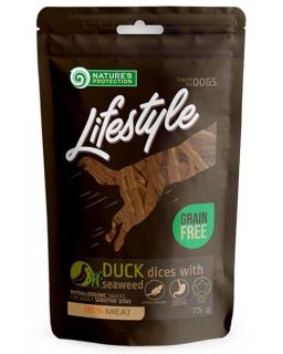 Pamlsok Natures P Lifestyle dog soft duck dices with seaweed 12x75 g