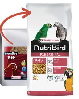 VL NutriBird P19 Original- extrudy pre chov, preperovanie a zvýšené nároky veľkých papagájov s tuzemským ovocím 10kg