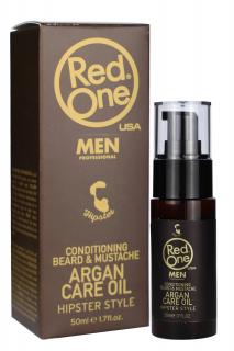 Red One Beard Mustache Argan Care Oil, olej na bradu a fúzy s argánom 50ml