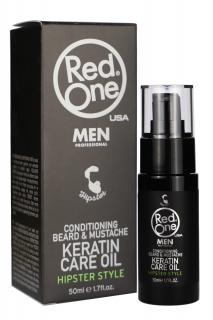 Red One Beard Mustache Keratin Care Oil, olej na bradu a fúzy s keratínom 50ml