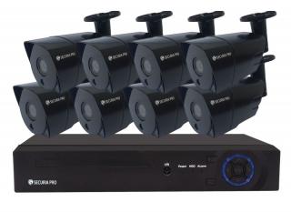 Securia Pro AHD kamerový systém 2MPx AHD8CHV2-B Nahrávanie: 1TB disk