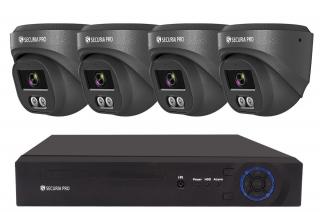 Securia Pro IP kamerový systém NVR4CHV4S-B DOME smart, čierny Nahrávanie: 1TB disk