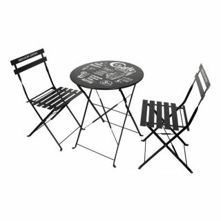 CMP Paris Kovový skladací záhradný set, stolík + 2 stoličky, ,   (HD6245 garden table and chairs x2 black)