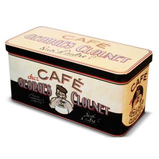 Dóza na kávové kapsule  Georges Clounet  16.5x7.5x8cm, plech