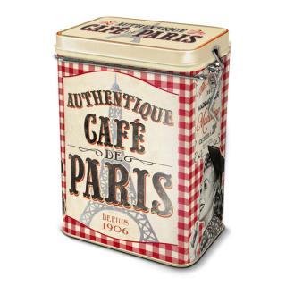 Dóza na kávu "Café de Paris" 13x8.5x18cm, plech (NT0299)