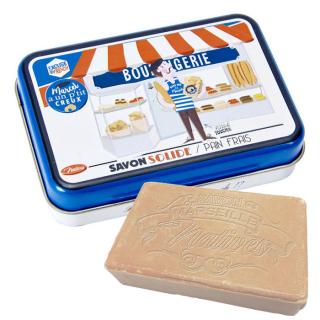 Francúzske mydlo s vôňou  čerstvý chlieb  v darčekovej retro krabičke  Marcel