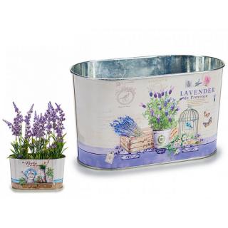 Kvetináč oválny, 2 varianty "LAVENDER alebo HERBS, 22,5x12x12cm (75524 ZT)