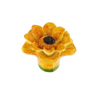 Nábytková úchytka - knopka žltý kvet (H125-50A55)