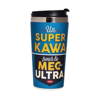 Termo hrnček  Super Kawa  D 8,5 x H 18 cm - 500ml, bambus