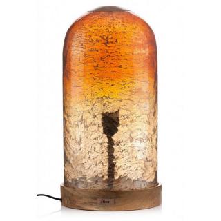 Vintage - retro sklenené svietidlo - lampa Ambra 22x22x43 (A00482)
