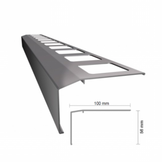 Balkónový profil priamy K301, 2 m, RAL 7037