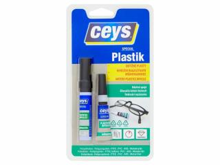 Ceys SPECIAL PLASTIK Lepidlo na obtiažne plasty sekundové 3 g + 4 ml