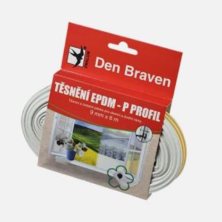 Den Braven Tesniace profily z EPDM gumy D-profil 9 mm x 8 mm x 6 m Biely