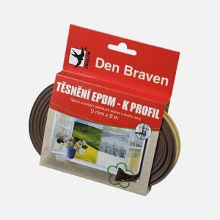 Den Braven Tesniace profily z EPDM gumy K-profil 9 mm x 4 mm x 6 m Hnedý