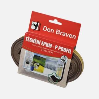 Den Braven Tesniace profily z EPDM gumy P-profil 9 mm x 5,5 mm x 6 m Hnedý