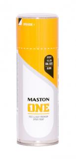 Maston ONE Akrylová farba v spreji Lesklá RAL 1021 Svetložltá 400 ml (Spraypaint ONE - Gloss Bright Yellow RAL1021 400ml)