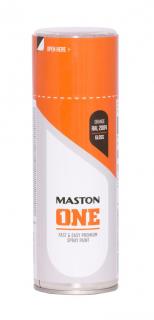 Maston ONE Akrylová farba v spreji Lesklá RAL 2004 Oranžová 400 ml (Spraypaint ONE - Gloss Orange RAL 2004 400ml)