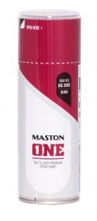Maston ONE Akrylová farba v spreji Lesklá RAL 3003 Rubínovočervená 400 ml (Spraypaint ONE - Gloss Ruby Red RAL3003 400ml)
